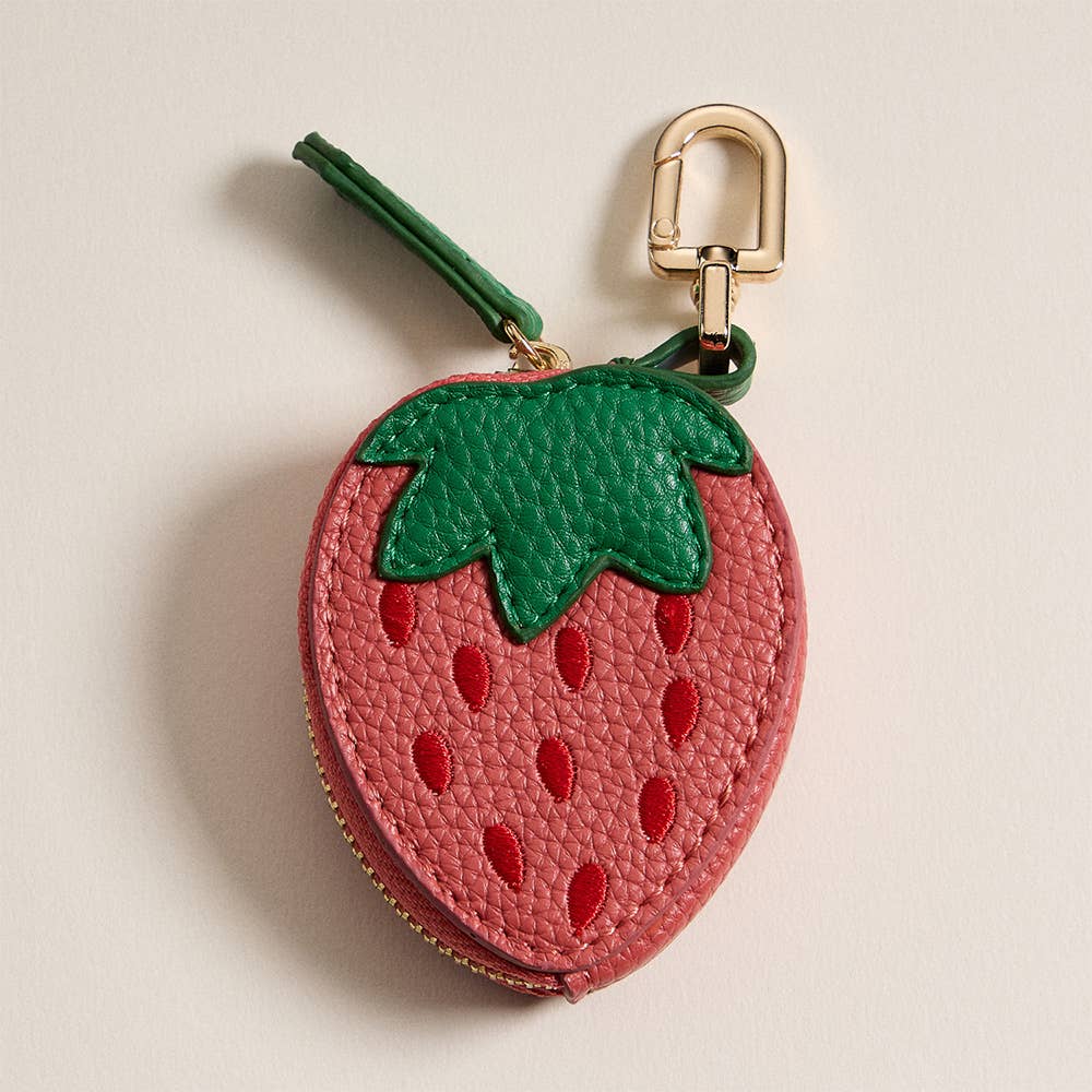 Genuine Leather Strawberry Bag Charm