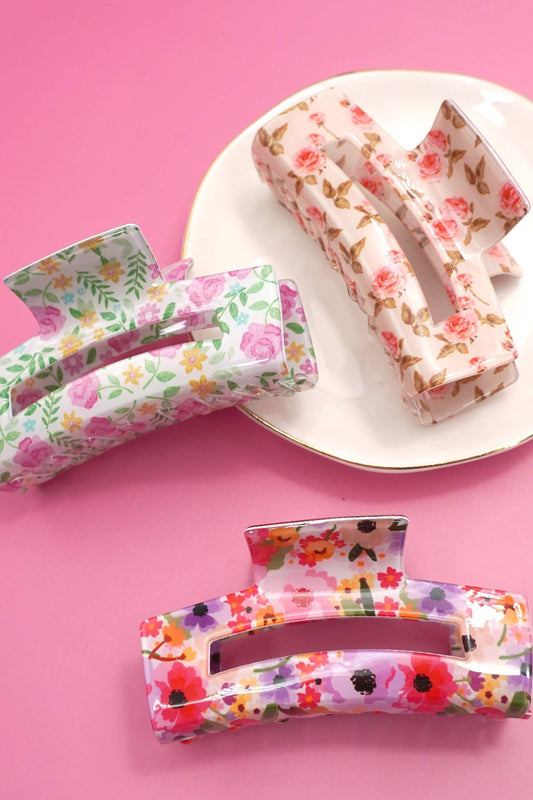 Floral Ditsy Cottagecore Hair Claw Clips