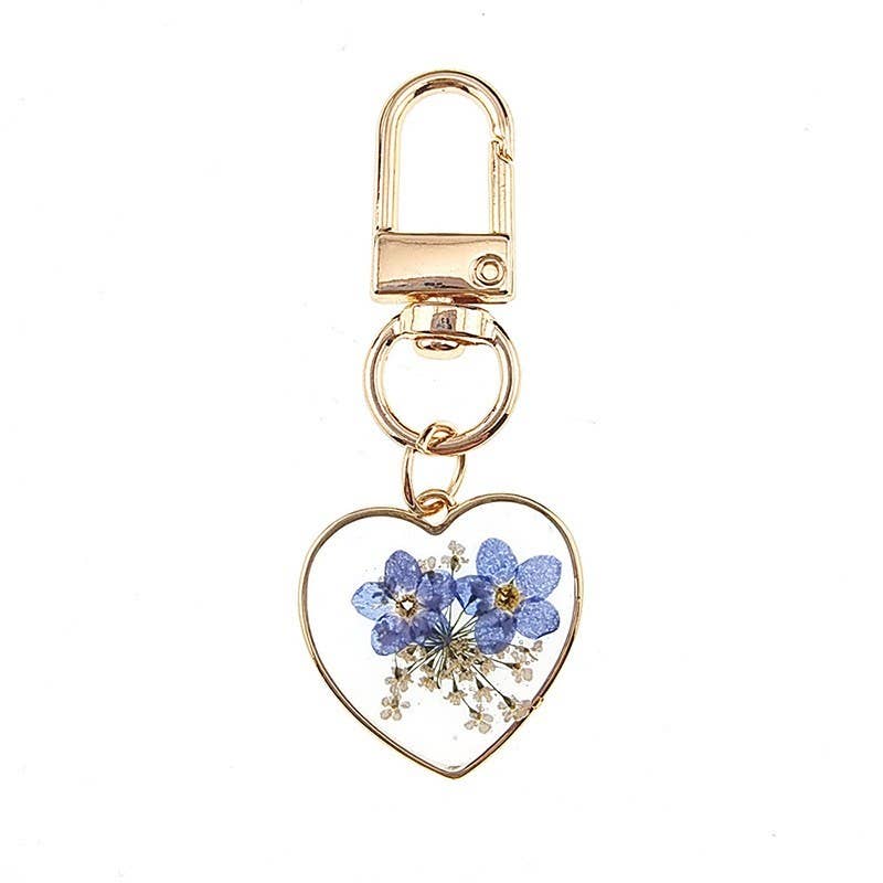 Pressed Dried Flower Bag Charm