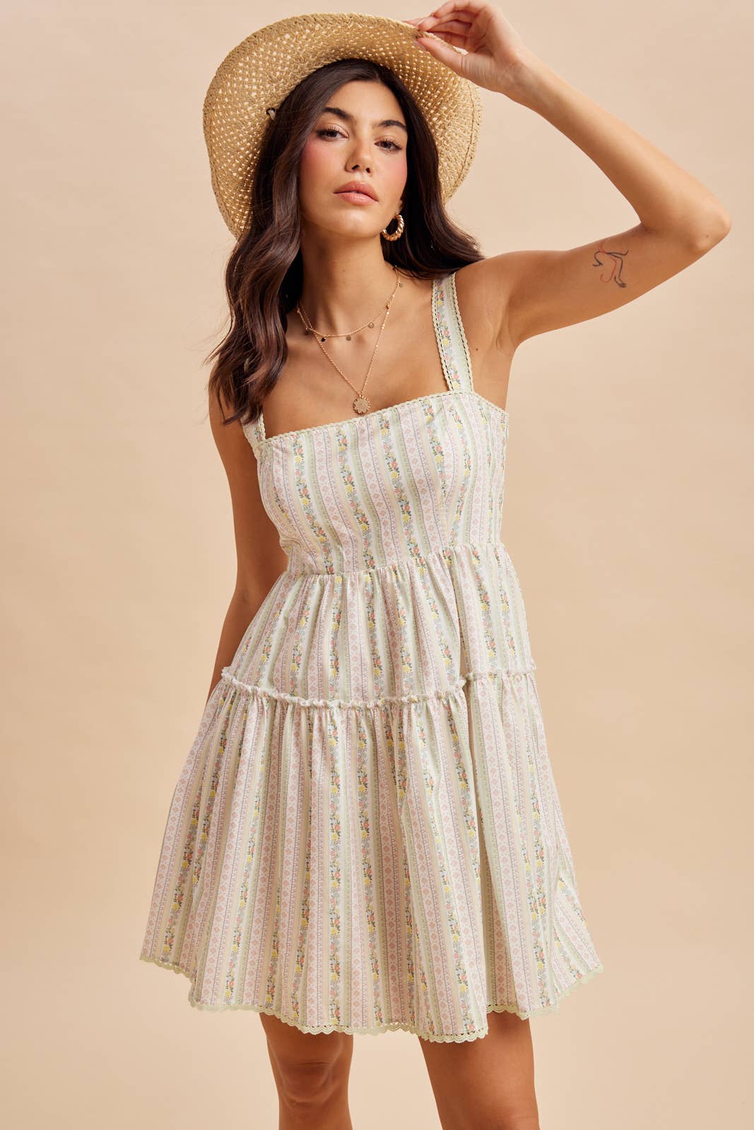 Cotton Floral Mini Dress