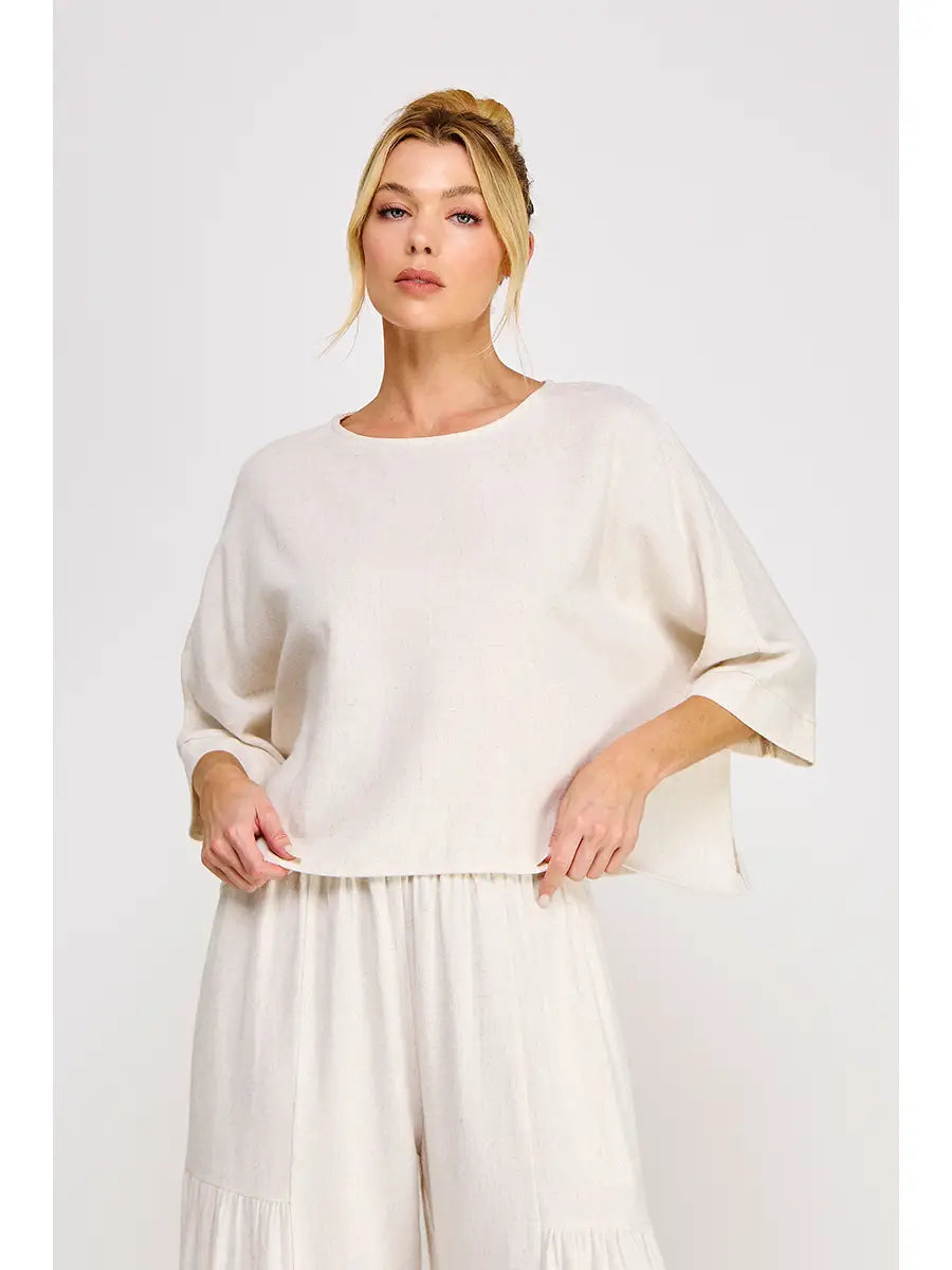 Soft Linen Flowy Dolman Top