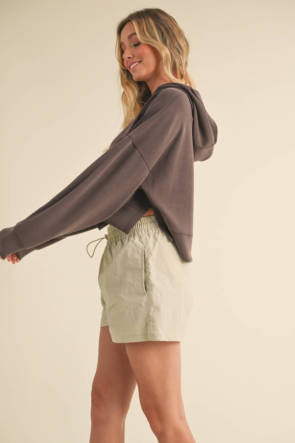 Super Soft Air Scuba Oversized Crop Hoodie