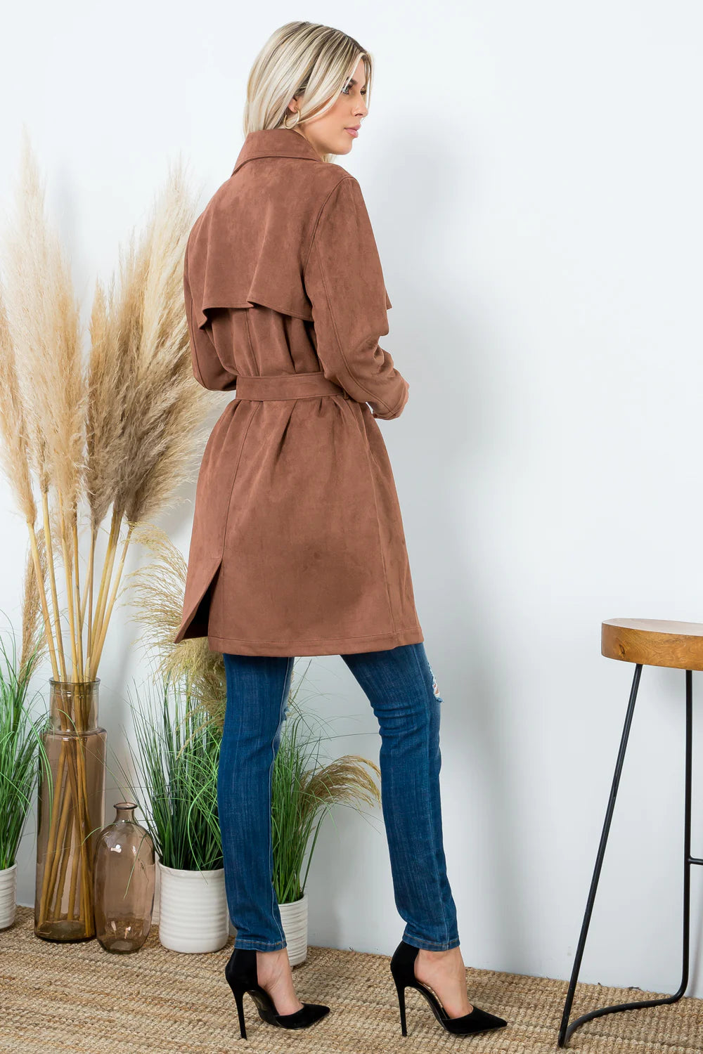 Suede Trench Coat