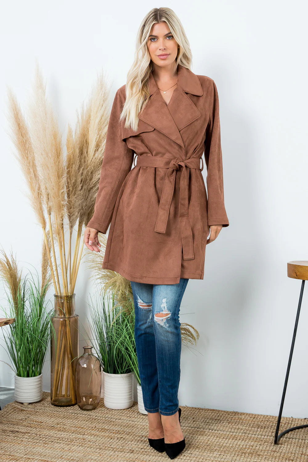 Suede Trench Coat