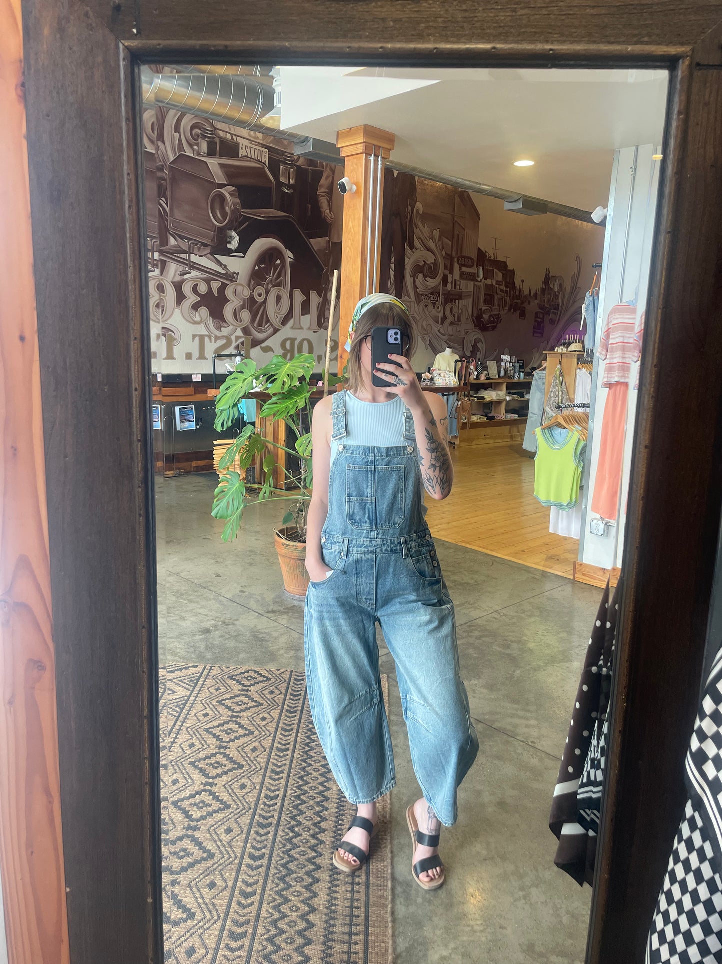 Mineral Wash Barrel Overalls
