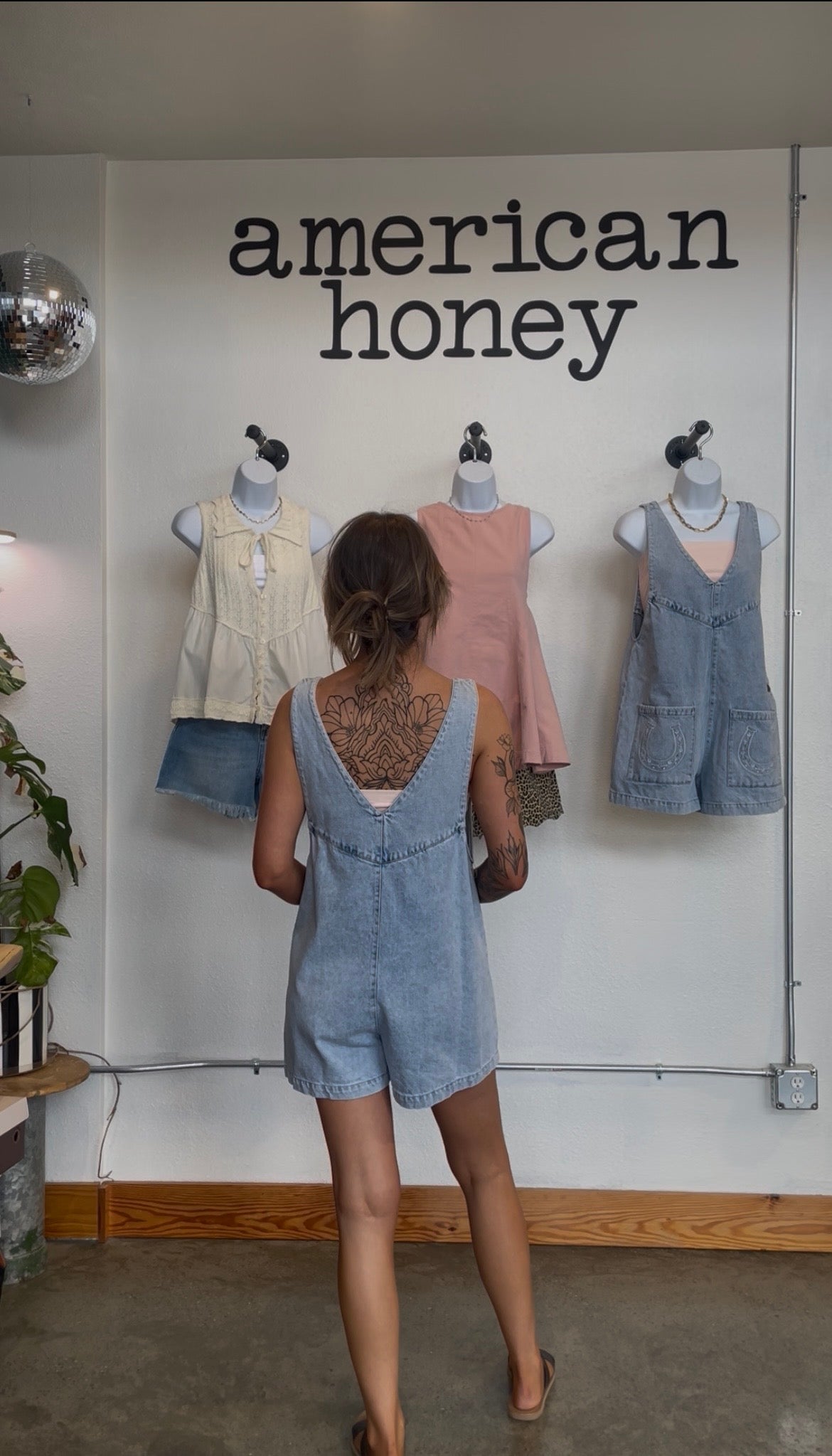 Mineral Washed Denim Western Romper