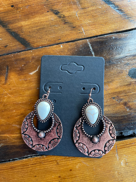 Copper & White Dangles