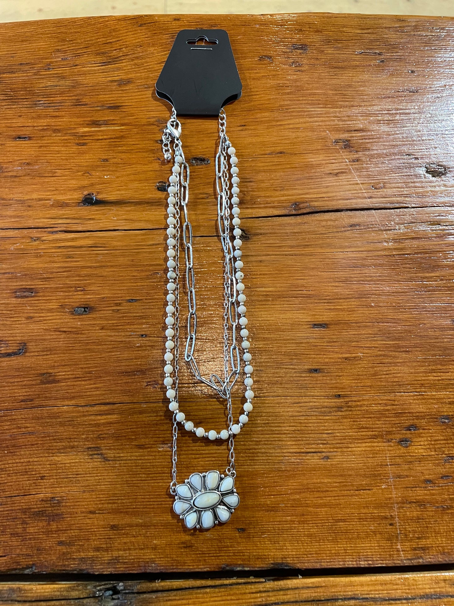 White Concho Stacker Necklace