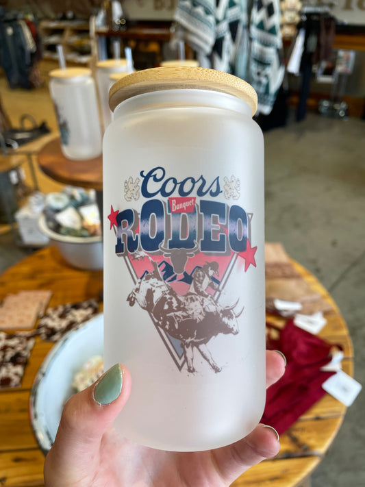 Coors Rodeo Glass Beer Cup Can