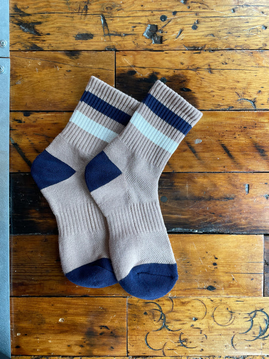 Mocha + Navy Socks