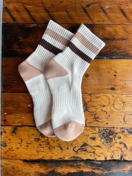 Cream + Brown Socks