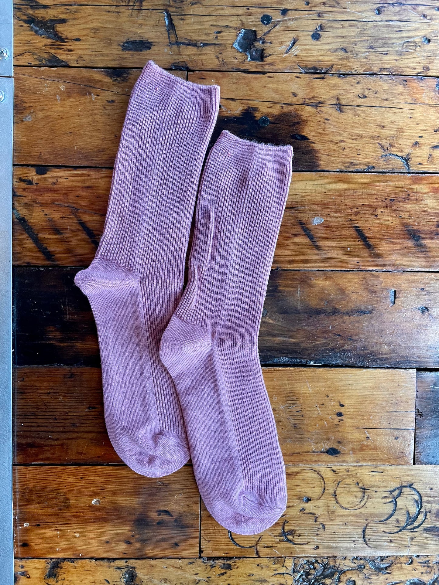 Blush Ribbed Socks