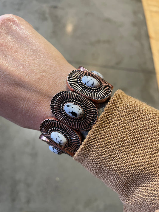 Copper + White Buffalo Stone Bracelet