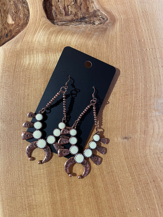 Copper Squash Blossom Earring