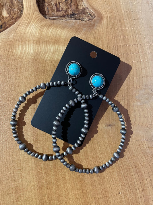 Navajo Pearl Hoops