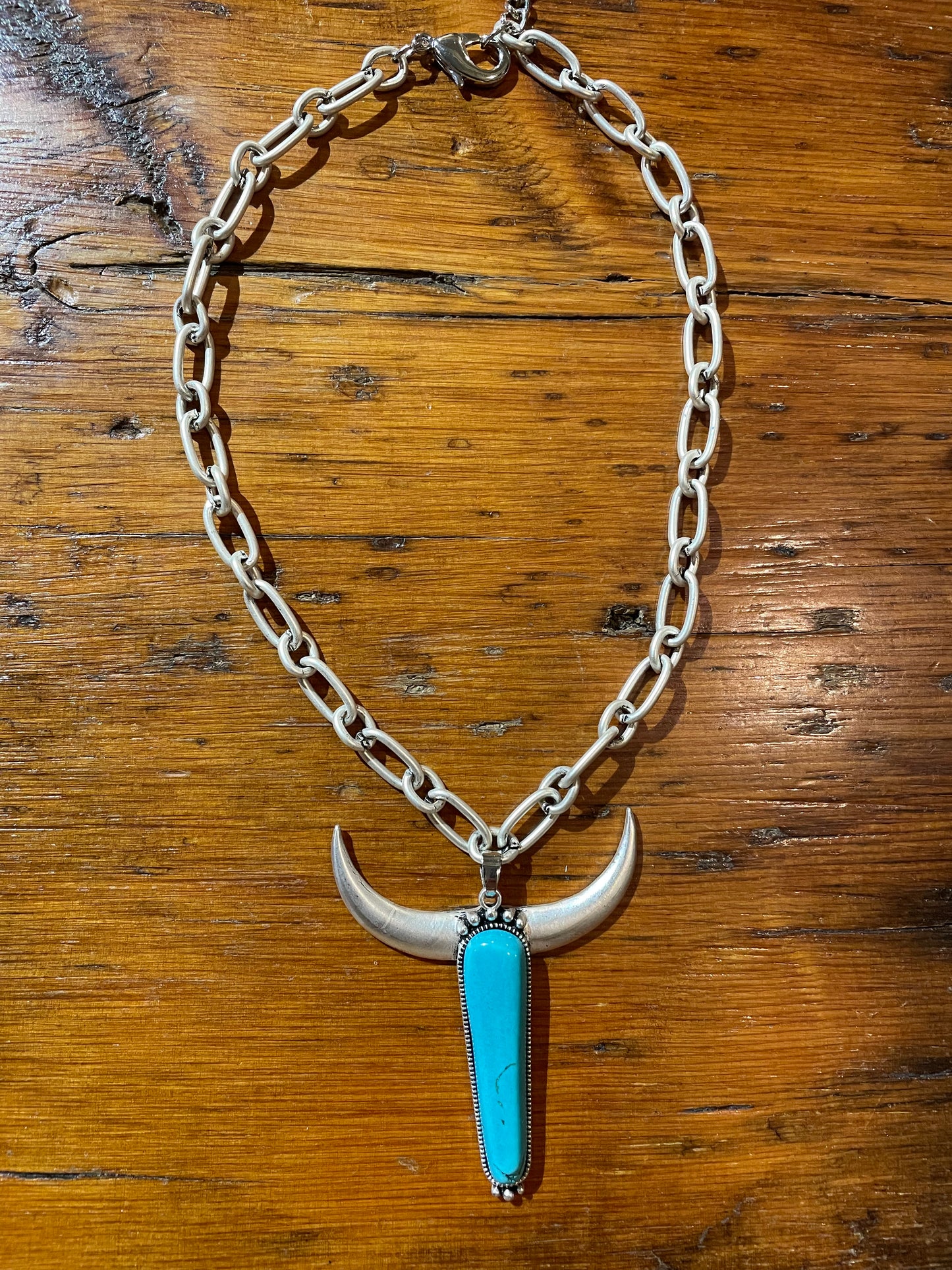Cable Chain Longhorn Necklace