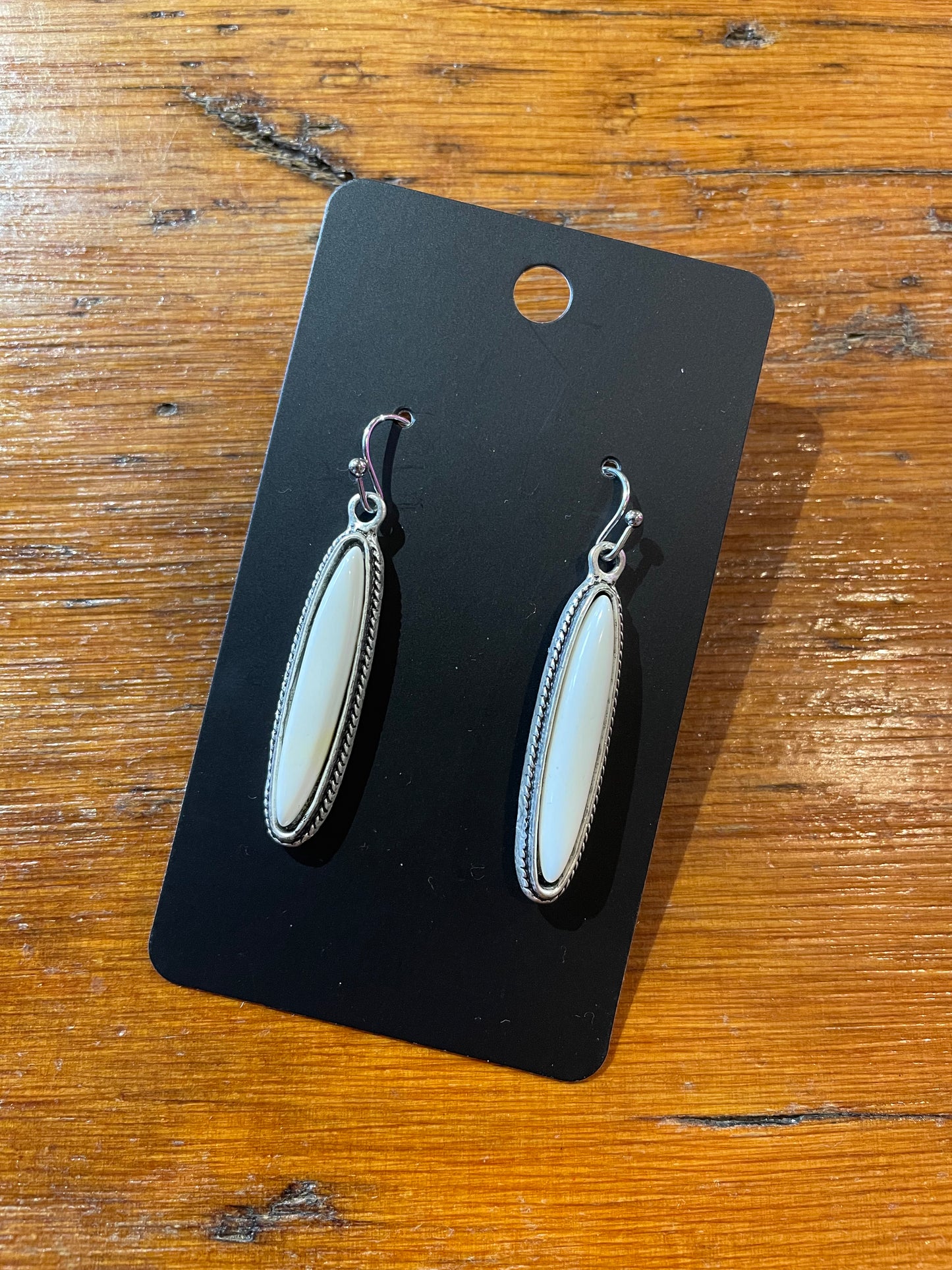 White Stone Earrings