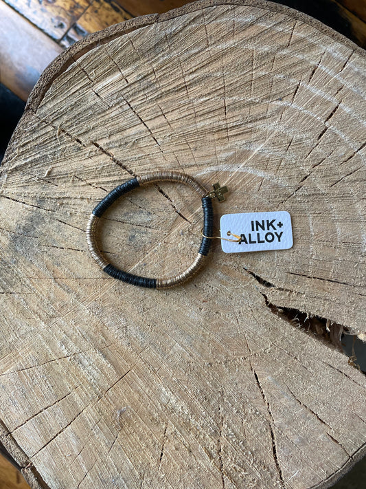 Black + Gold Stretch Bracelet