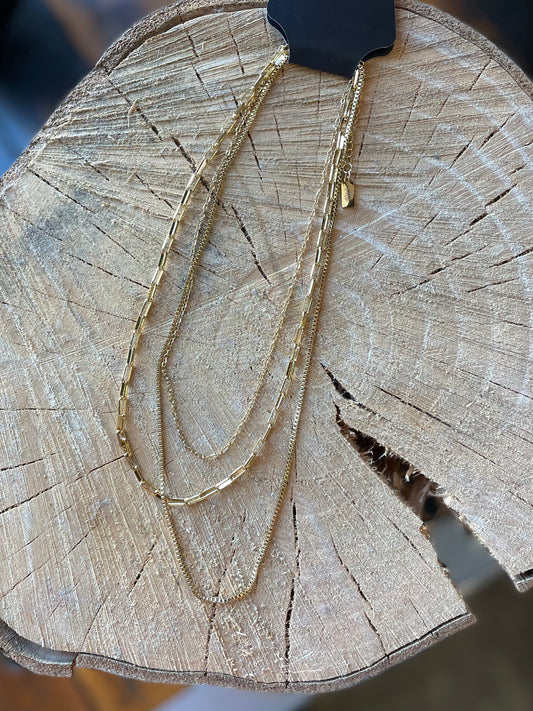 Layered Paperclip Chain Necklace