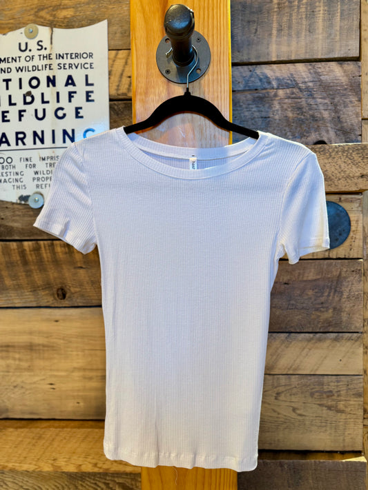Basic White Knit Tee