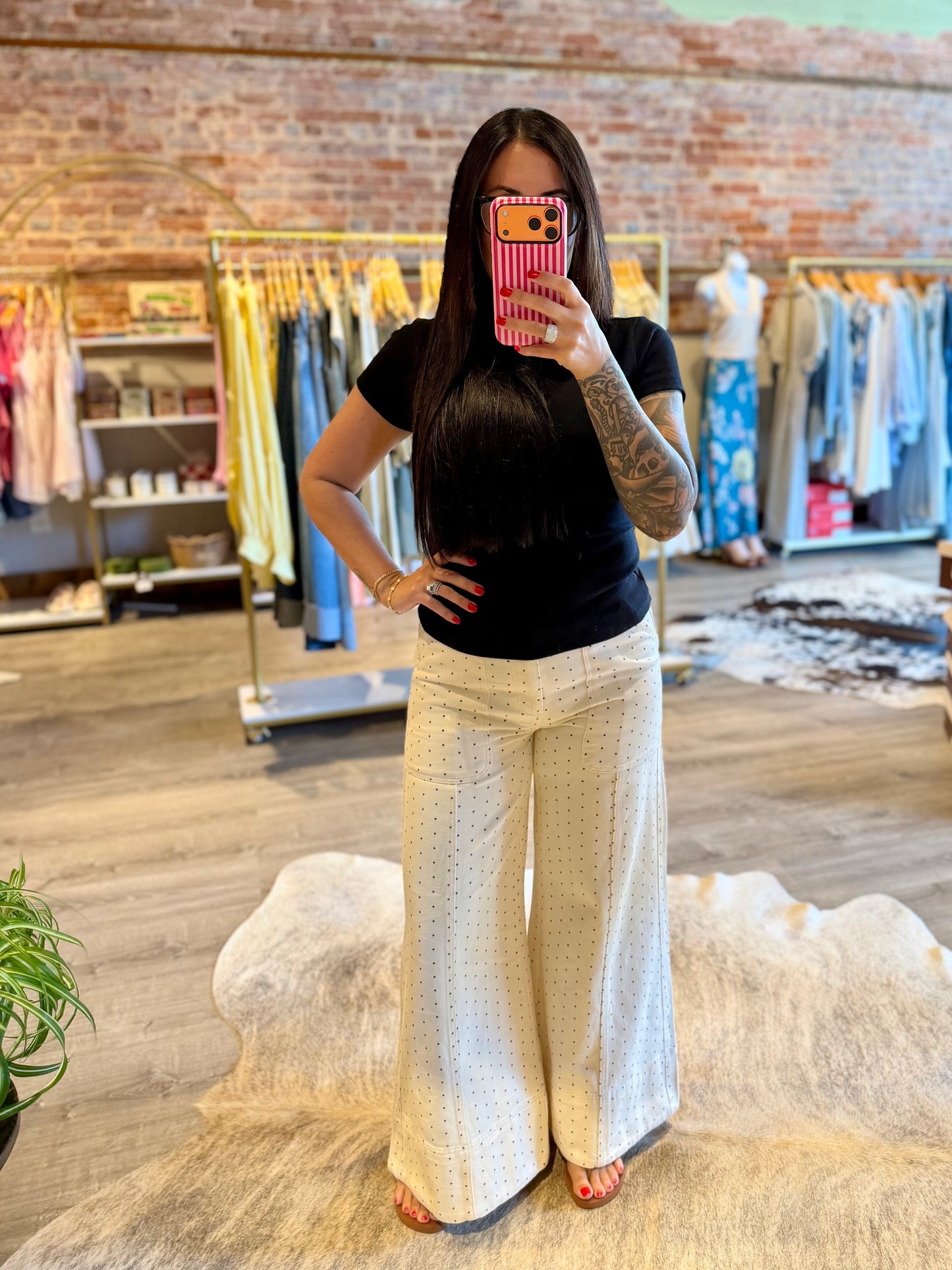 Polka Dot Wide Leg Pants