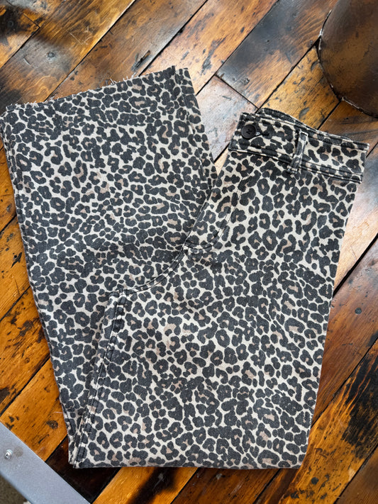 Leopard Print Denim Jeans