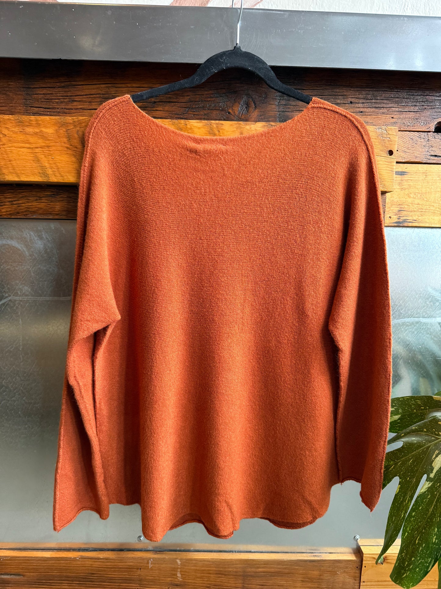 Rust V Neck Sweater