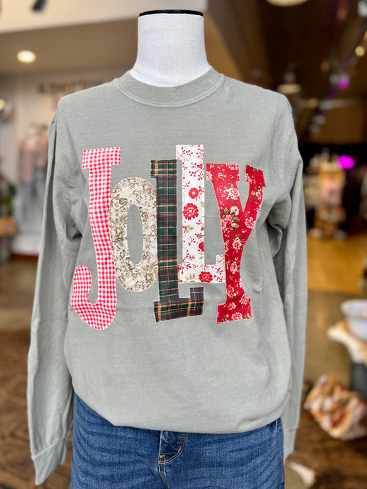 Faux Quilted Jolly Graphic