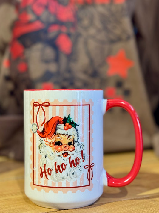 Santa Stamp Girly Mug