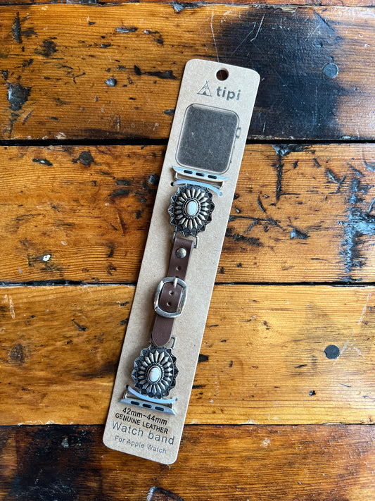 White Stone Concho Watch Band