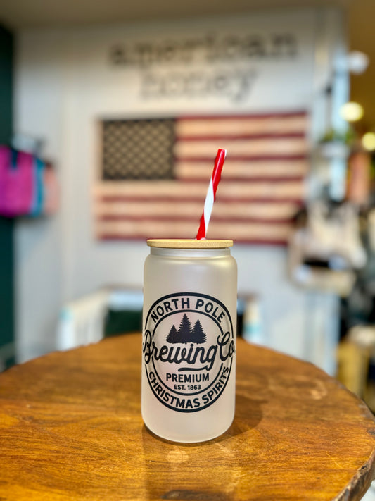 North Pole Brewing Co Beer Can Glass