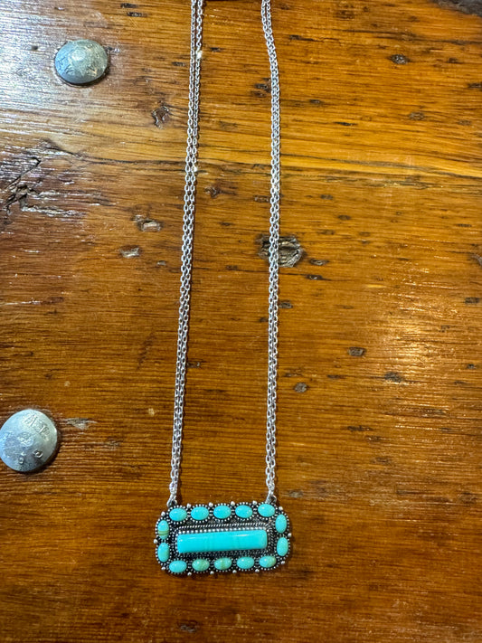 Turquoise Bar Necklace