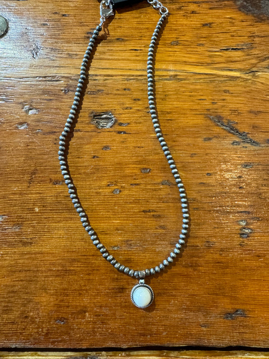 Natural White Stone Necklace