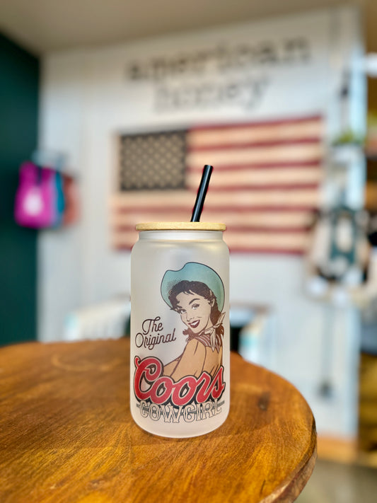 The OG Coors Cowgirl Beer Can Glass