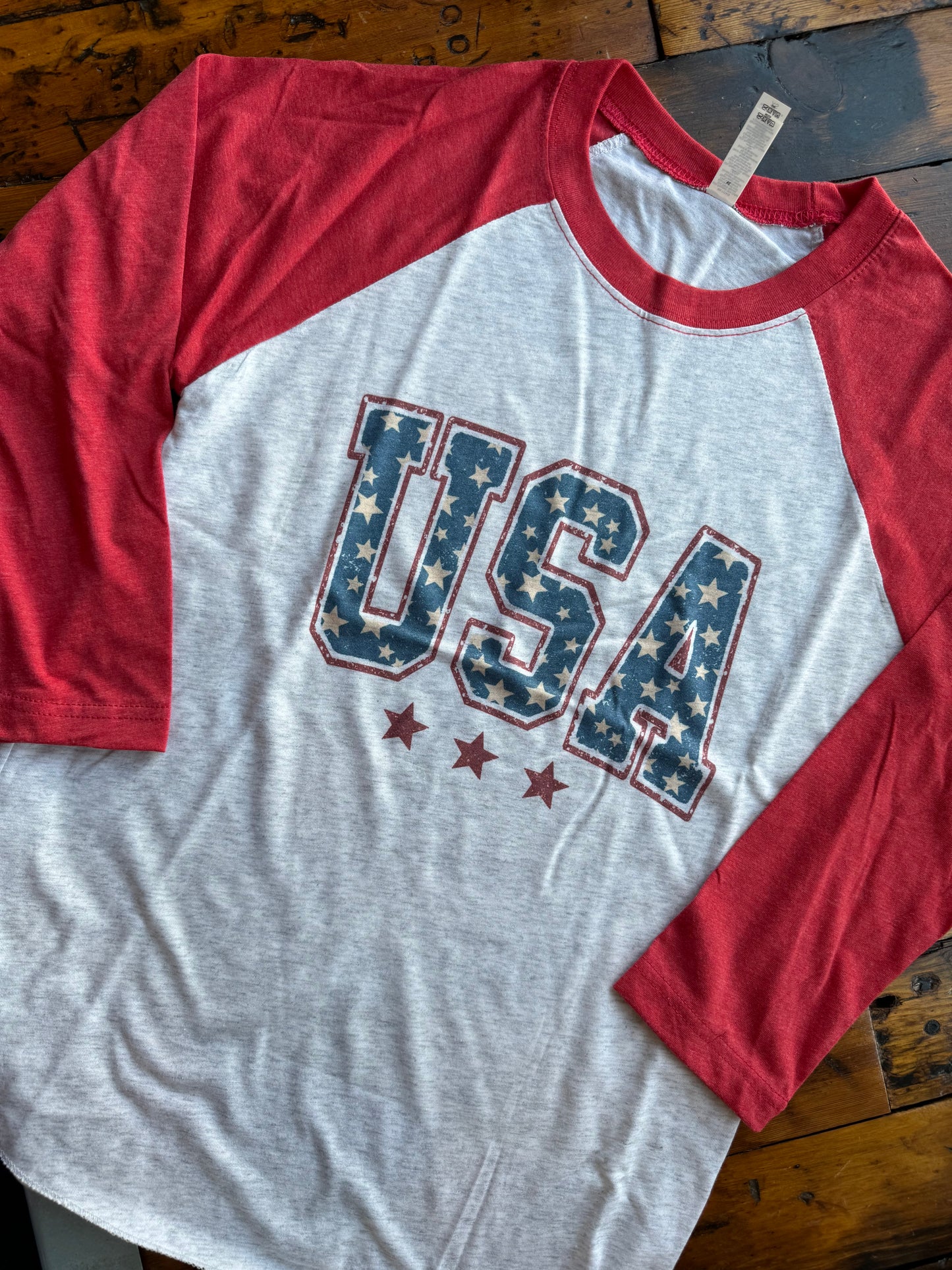 3/4 Sleeve USA Graphic Tee