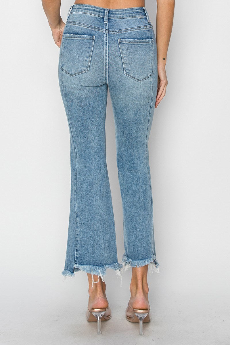 High Rise Crop Flare Jeans