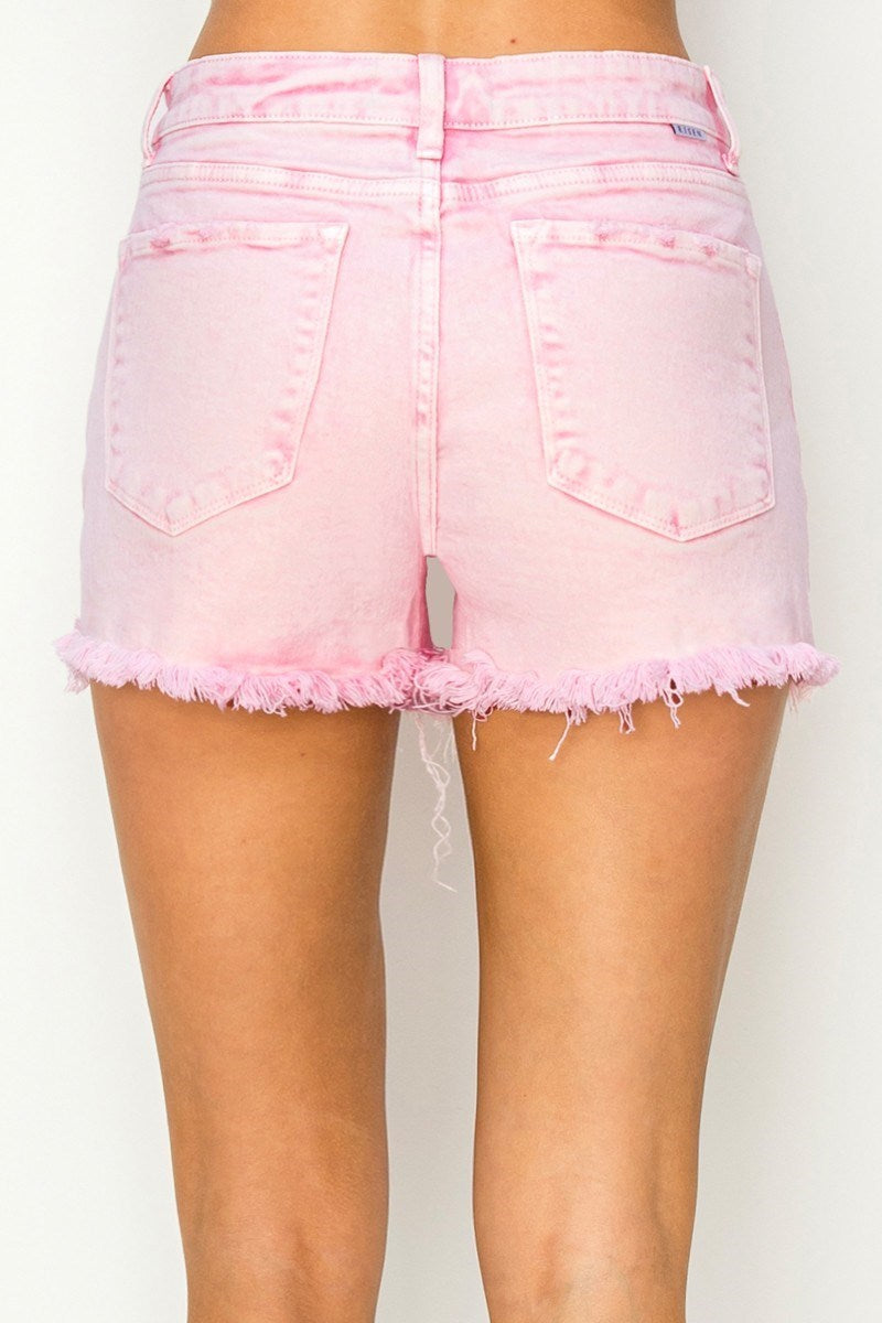 Acid Wash Pink Shorts