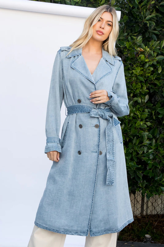 Tencel Denim Trench Coat