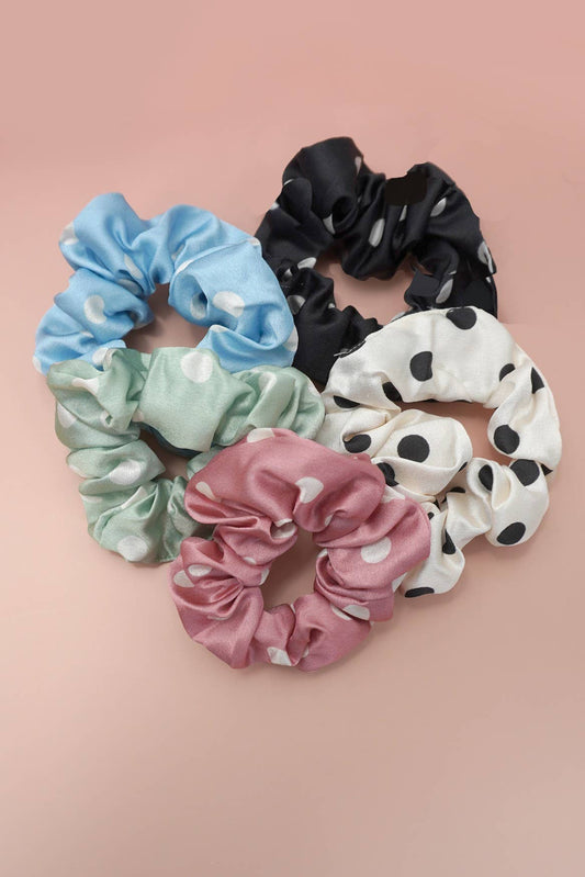 Polka Dot Scrunchies Set Of 5