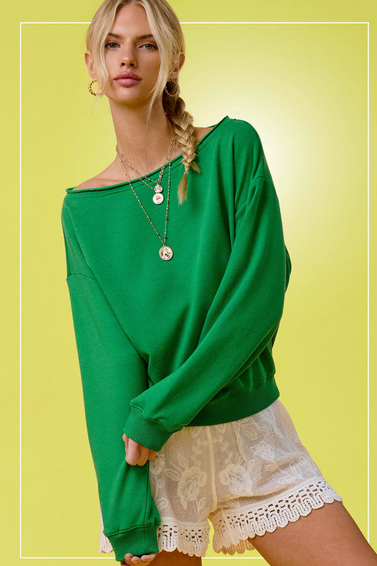 Boat Neck Relaxed Sweatshirt