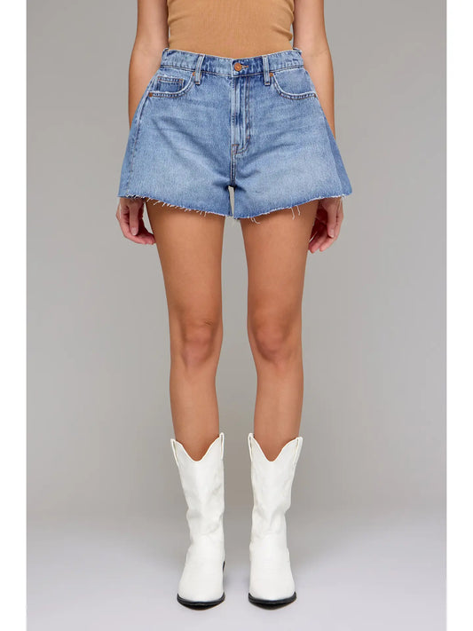 Medium Wash A-Line Shorts