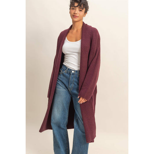 Longline Open Front Duster Sweater