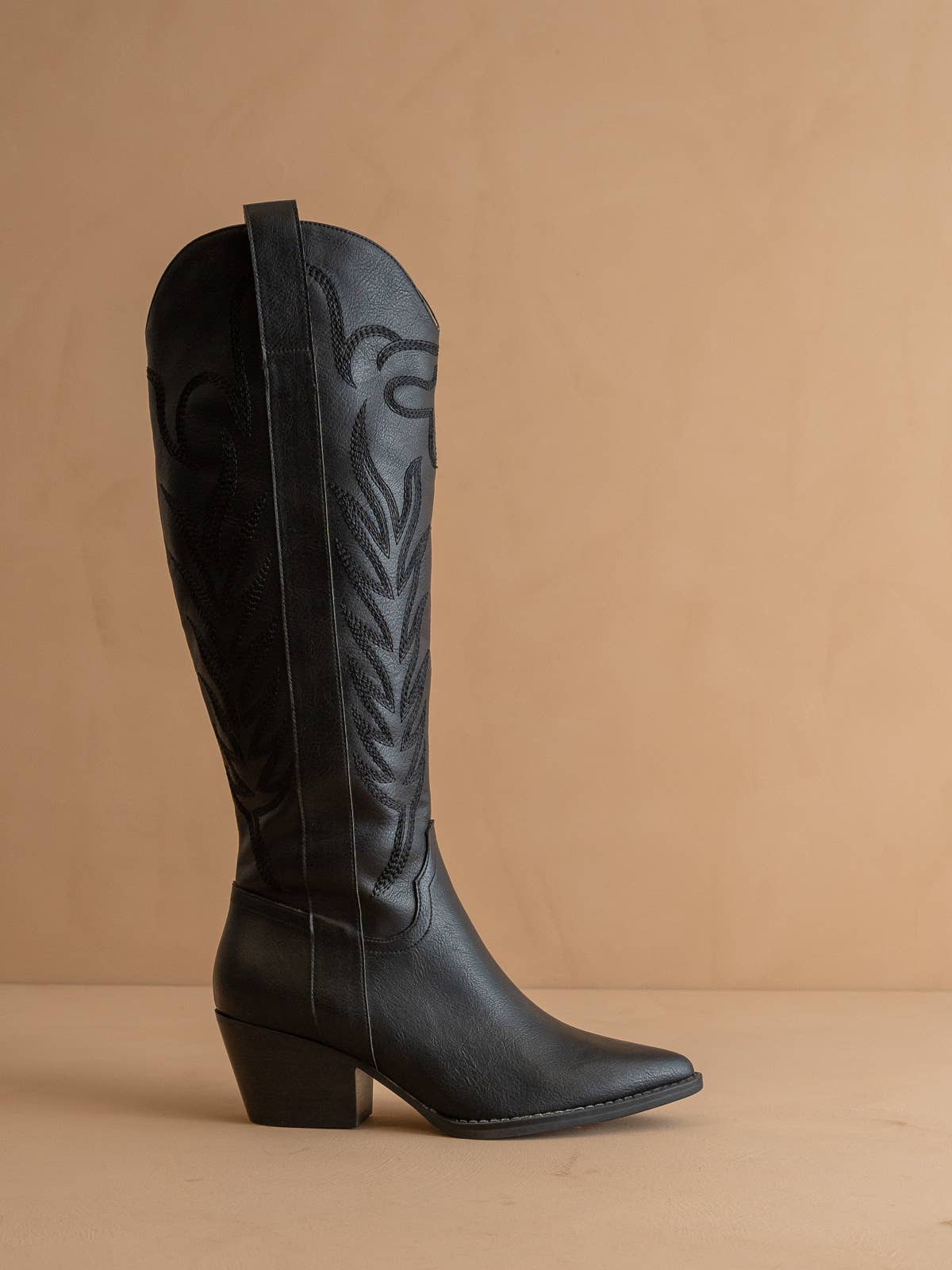 The Samara Black | Embroidered Western Tall Boot