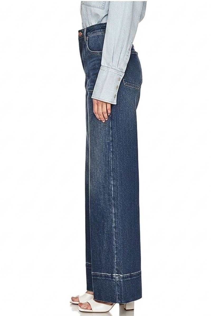 High Rise Tummy Control Slim Palazzo Jeans