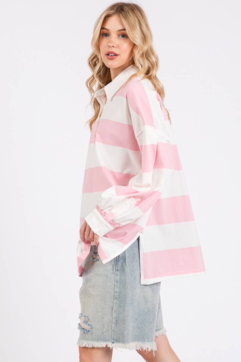 STRIPED TUNIC LONG SLEEVE TOP