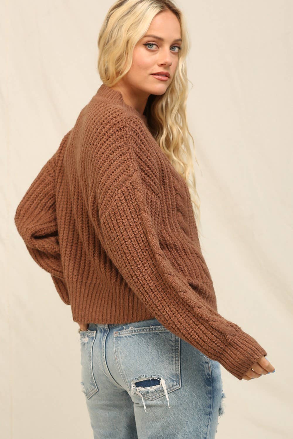 Chunky Cable Knit Texture Sweater