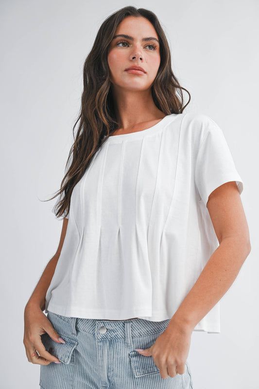 Pleated Swing Tee Top