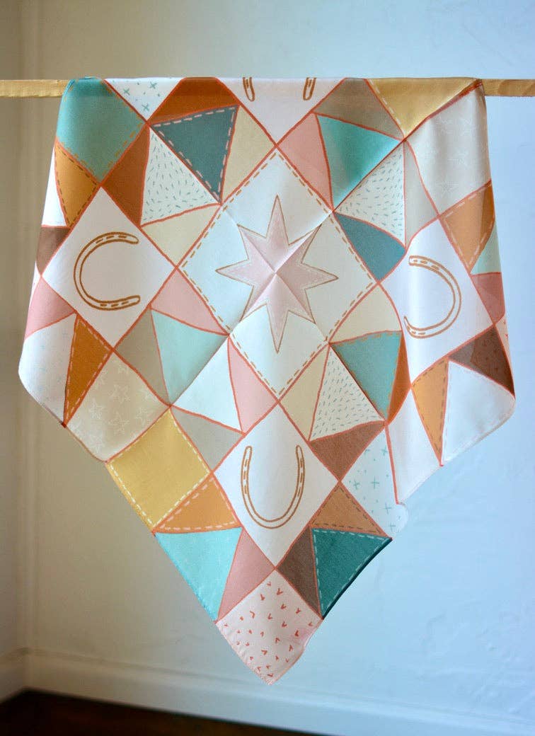 Western Horseshoe Vintage Patchwork Quilt Silk Wild