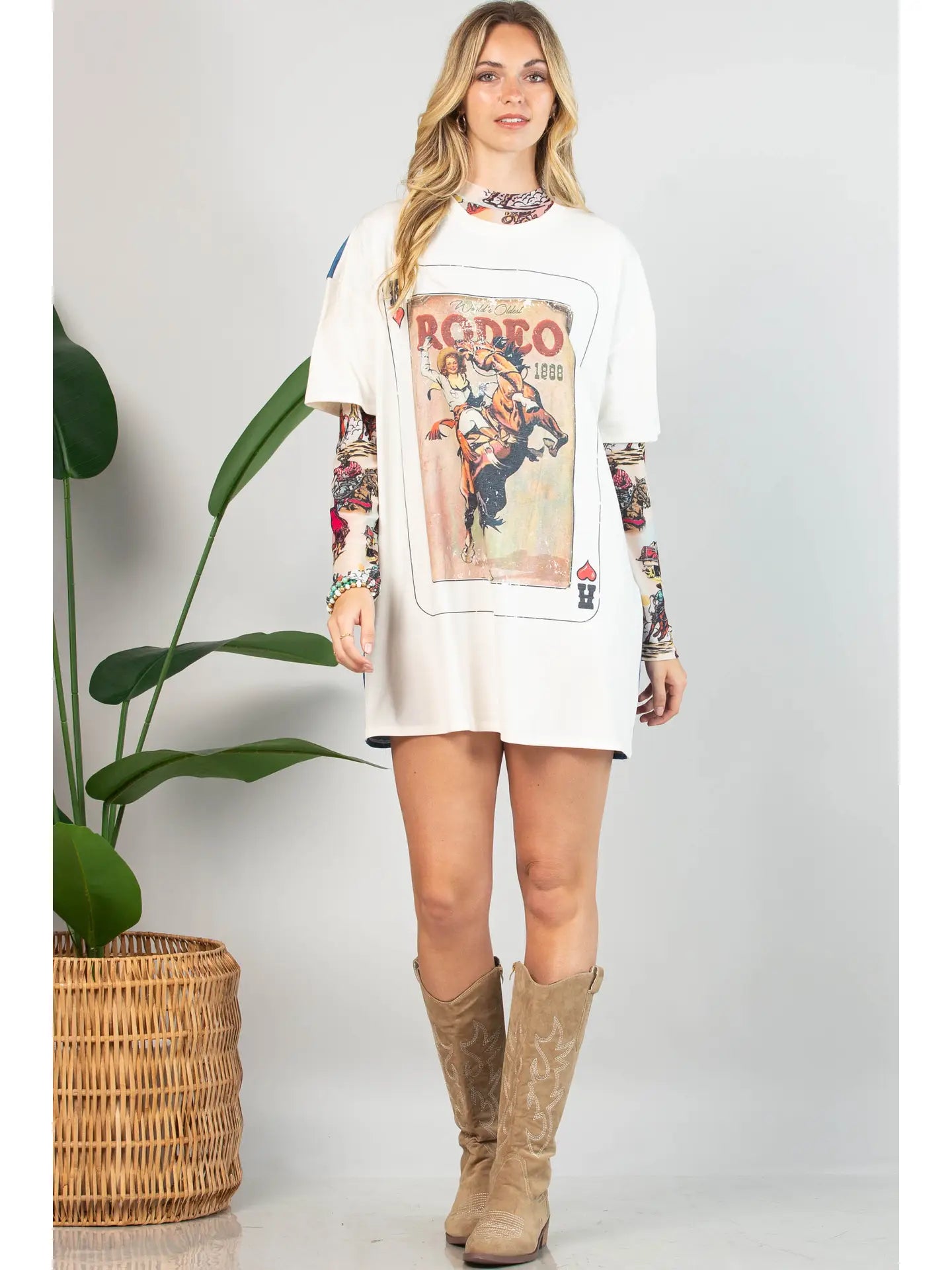 Vintage Rodeo Denim Contrast T-Shirt Dress