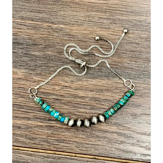 Handmade Navajo Gemstone Adjustable Bracelet